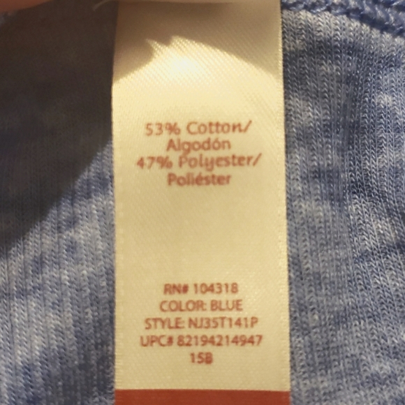 Blue 3/4 length sleeve blouse - Picture 2 of 2